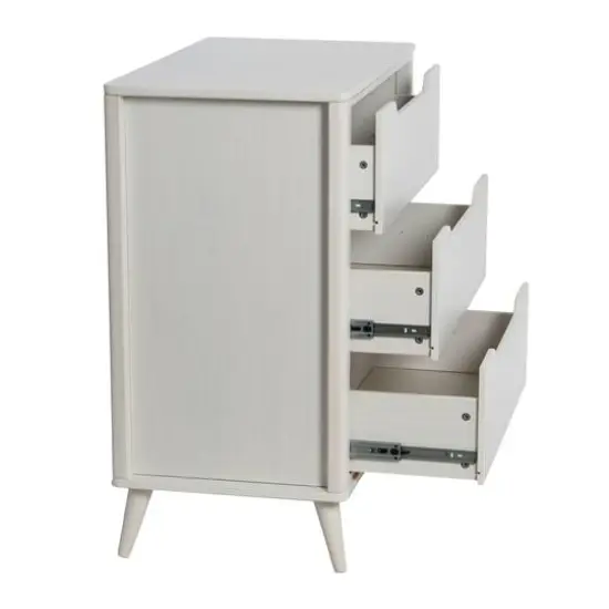 Hello Honey&reg; 37.5" Yume Mid Century Modern Solid Wood 3-Drawer Dresser Chest White Finish {6}