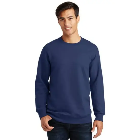 Port & Company® Fan Favorite™ Fleece Crewneck Sweatshirt Team Navy {4}