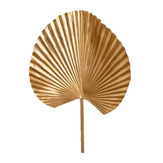 40" Gold Ruffled Fan Palm Stems, 3ct. {1}