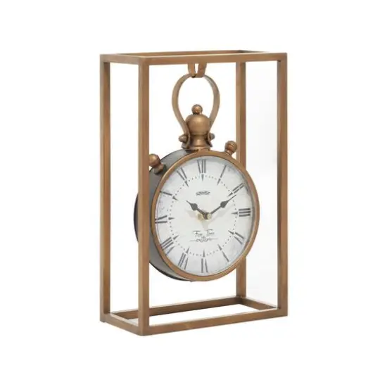 13" Bronze Metal Vintage Clock {3}