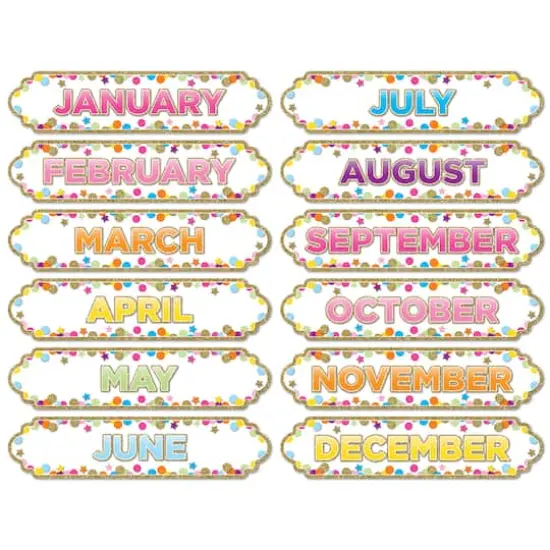 Confetti Months of the Year Magnetic Die-Cut Timesavers & Labels, 6ct. {3}