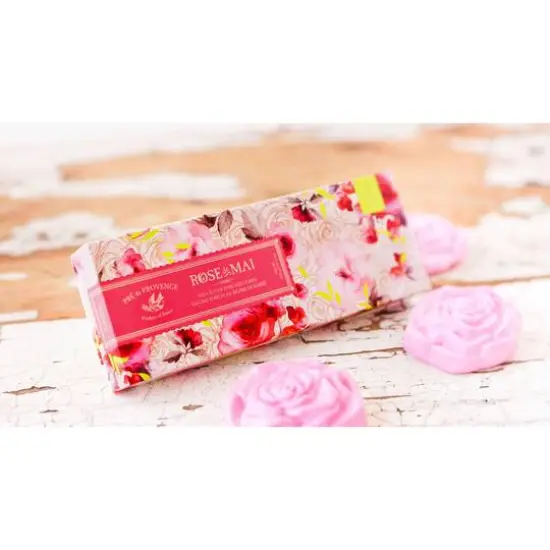 European Soaps Rose De Mai Soap Gift Box {4}