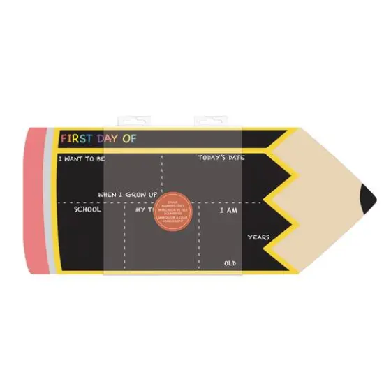 RoomMates Last or First Day of School Pencil Double-Sided Chalkboard {6}