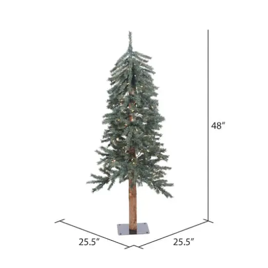 4ft. Pre-Lit Natural Bark Alpine Artificial Christmas Tree, Warm White Dura-lit LED Lights {5}