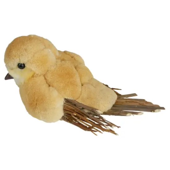 8.5" Orange & Brown Autumn Harvest Tabletop Bird With Sequins {7}