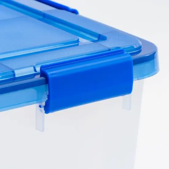 IRIS&reg; 60qt. Clear Ultimate Box with Blue Buckle Lid {4}