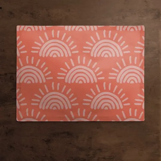 Sun Pattern Cotton Twill Placemat Pink {3}