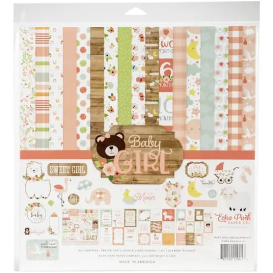 Echo Park&trade; Paper Co. Baby Girl Collection Kit, 12" x 12" {1}