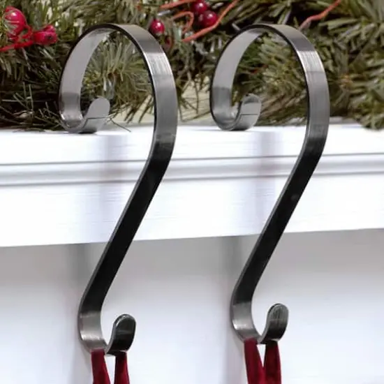 Haute Decor Stocking Scroll&reg; Brushed Nickel Stocking Holders, 2ct. {3}