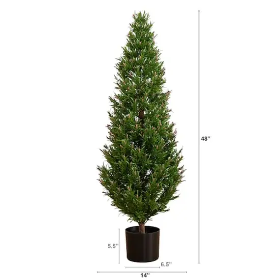 4ft. Potted UV Resistant Rosemary Cone Topiary Tree {5}