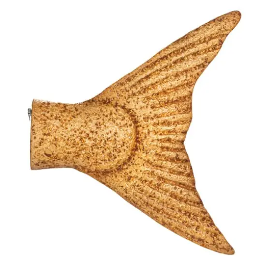 Hello Honey&reg; 11.75" Distressed Gold Salmon Tail Metal Wall D&eacute;cor {8}