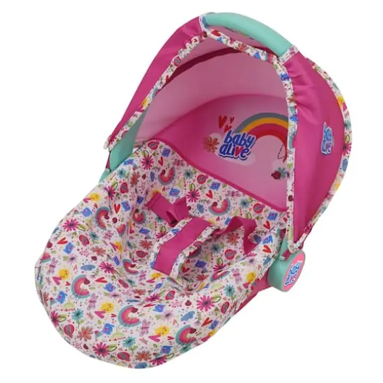 509 Crew Baby Alive Pink and Rainbow Deluxe Doll Car Seat {1}