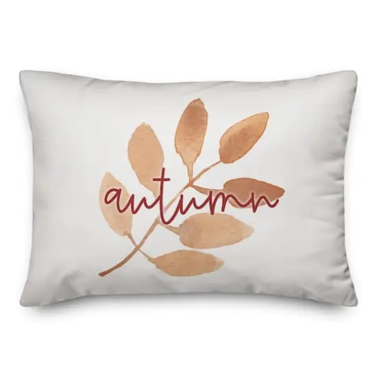 Autumn Watercolor Leaf Throw Pillow {1}