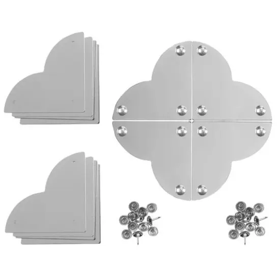 Dritz&reg; Home Pack of 3 Large Textured Quatrefoil Corners, 3ct. Nickel {10}