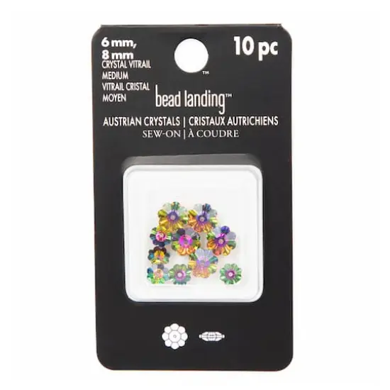 Flower Sew-On Austrian Crystals by Bead Landing&trade;, 10ct. Crystal Vitrail Medium {5}