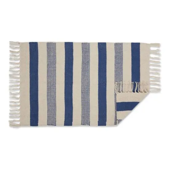 DII&reg; French Blue Combo Stripe Hand-Loomed Rug, 2ft. x 3ft. {4}