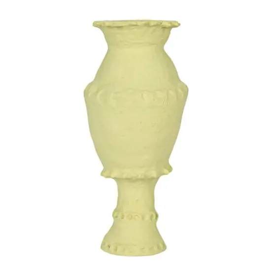 Hello Honey&reg; 17" Mint Handmade Paper Mache Vase with Embossed & Debossed Design {8}