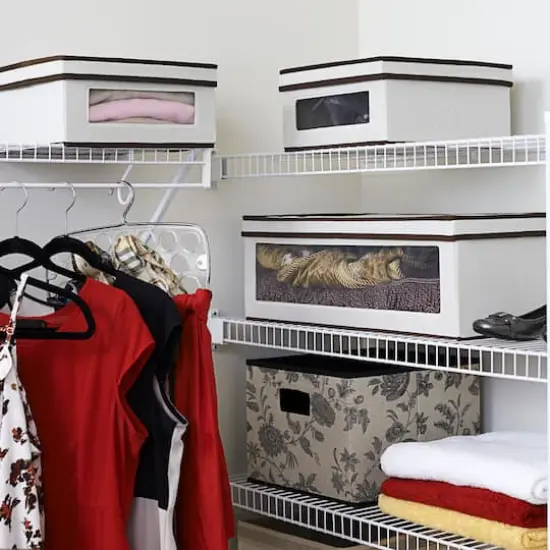 Household Essentials White Tabletop Storage Box Set {3}