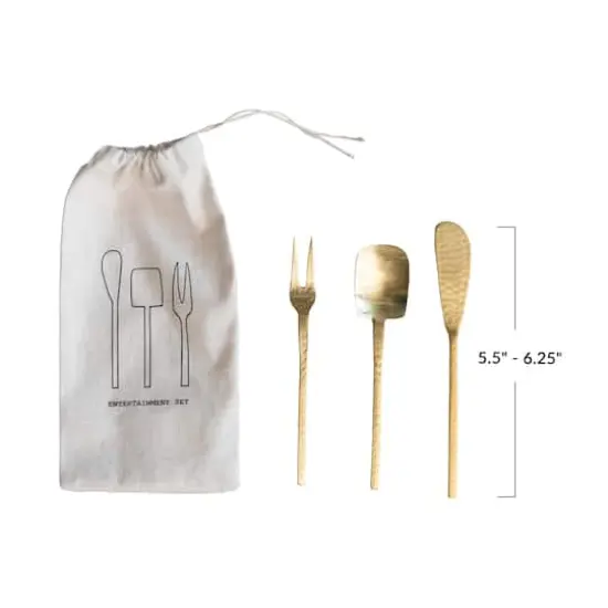 Hello Honey&reg; Gilded Hammered Stainless Steel Appetizer Utensil Set {6}