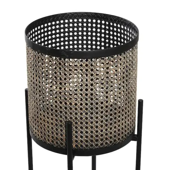 Gold Metal Glam Planter with Black Legs Set {3}