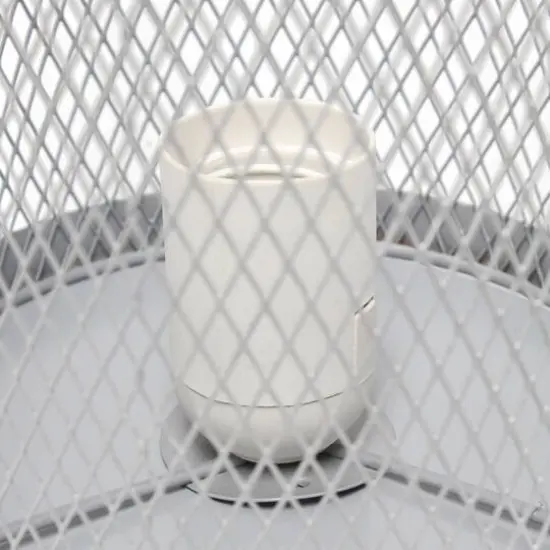 Simple Designs 13" Mesh Cylindrical Steel Table Lamp Gray {7}