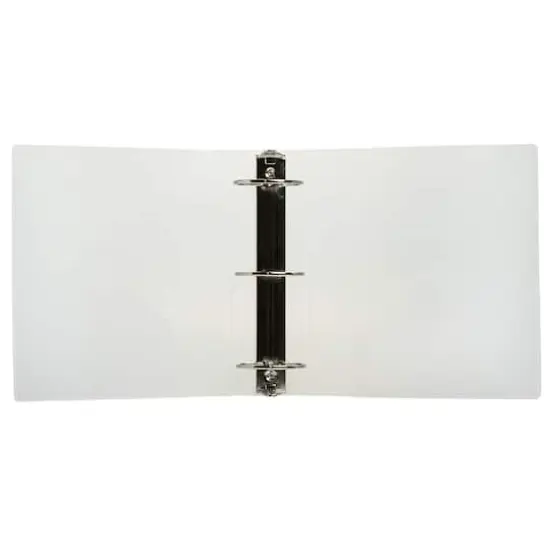 JAM Paper 3" Glass Twill Plastic 3-Ring Binder Clear {6}