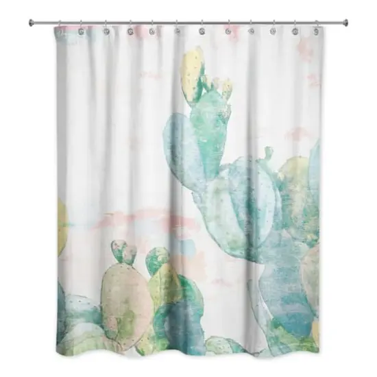 Funky Cactus Print 71" x 74" Shower Curtain {1}
