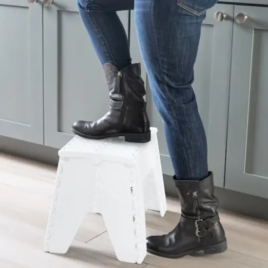 Simplify 12" Folding Step Stool White {6}