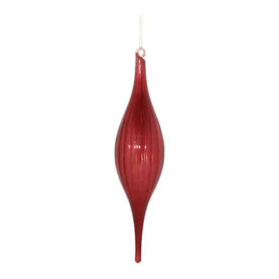 10.5" Red Ribbed Glass Drop Ornaments, 6ct. {3}