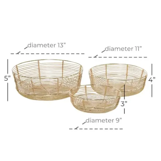 Gold Wire Contemporary Decorative Bowl Set {5}