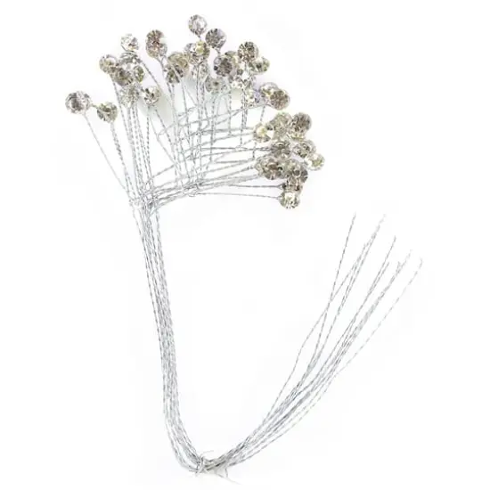 Jam Paper Floral Rhinestone Spray, 12ct. Clear {1}