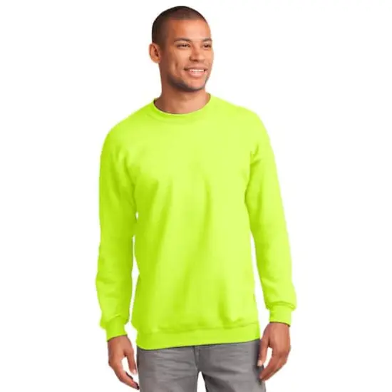 Port & Company&reg; Essential Fleece Crewneck Sweatshirt Safety Green {4}