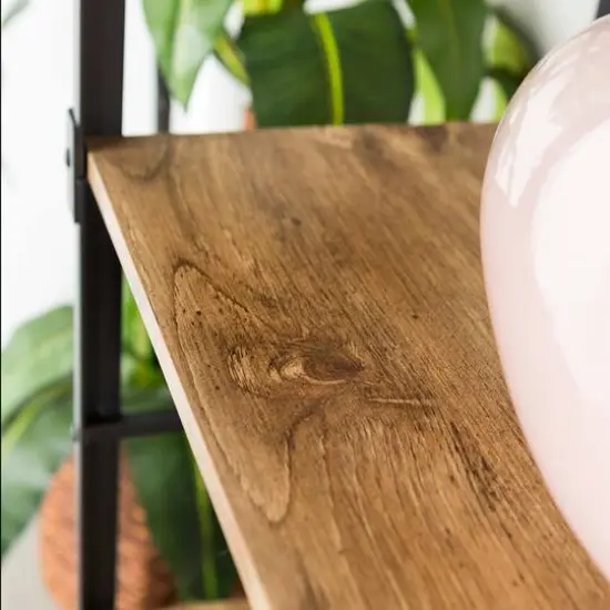 Walker Edison 64" Barnwood Angle Iron Industrial Bookcase {5}