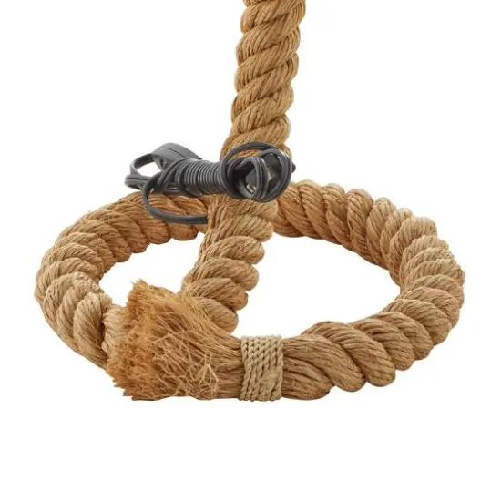 Brown Rope and Iron Rustic Desk Lamp, 32" x 11" x 14" {12}