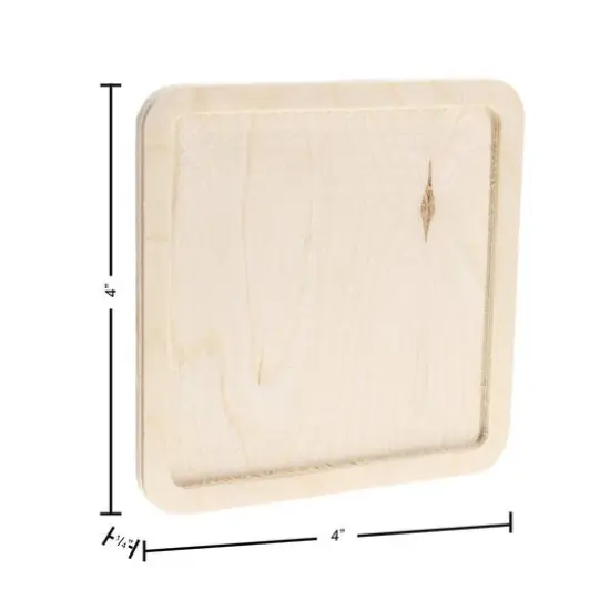 Leisure Arts&reg; 4" Square Welled Wood Coaster Set {5}
