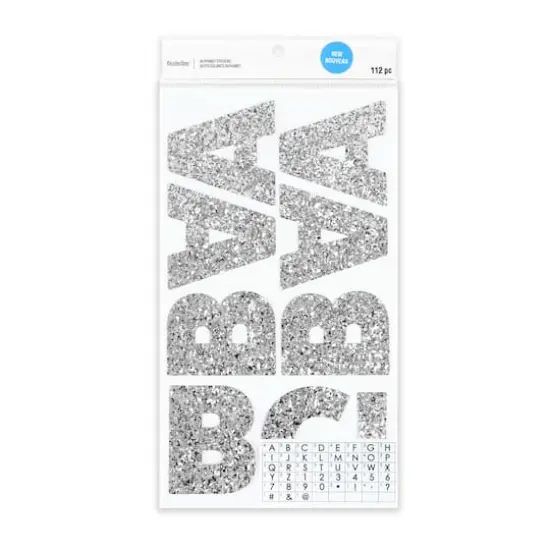 Silver Chunky Glitter Alphabet Stickers by Recollections&trade; {6}