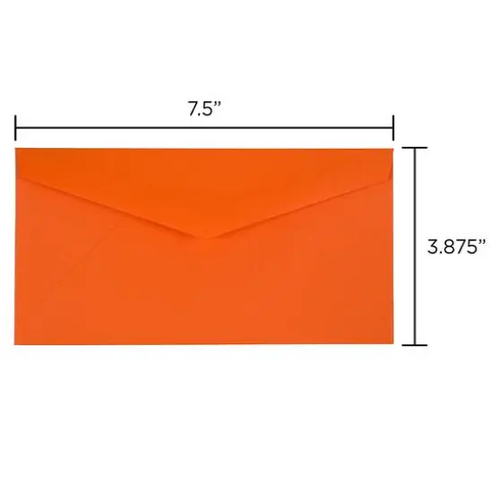 JAM Paper 3.875" x 7.5" Brite Hue Monarch Envelopes, 50ct. Orange {7}