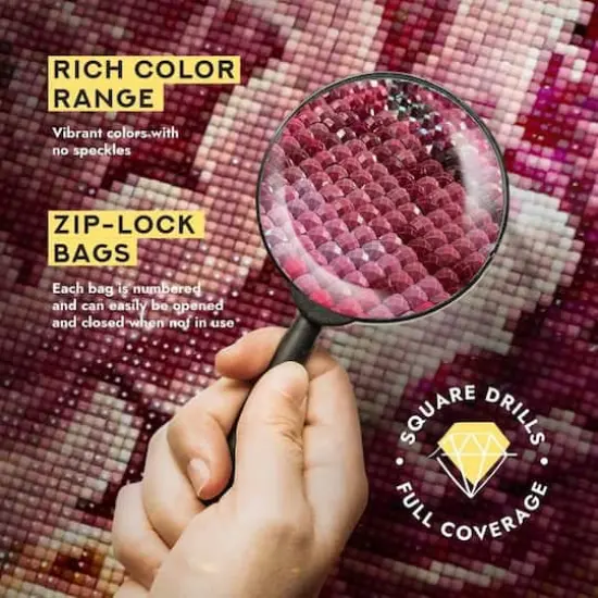 Wizardi Diamond Painting Ornament Kit Rose Bud {9}