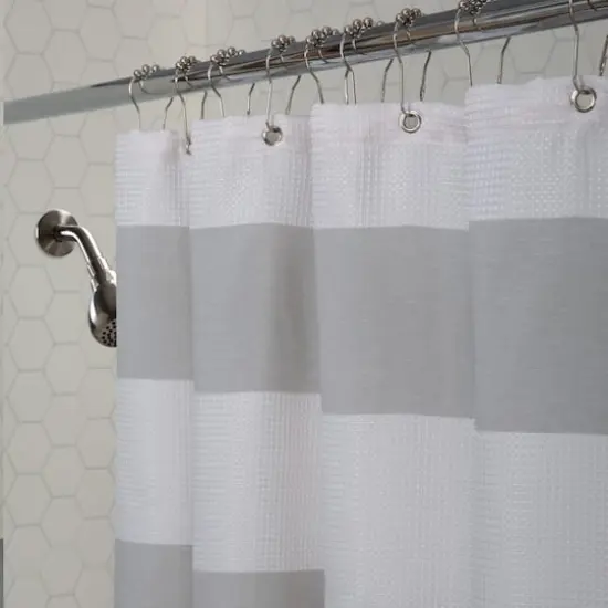 Elle D&eacute;cor Gray Jacquard Weave Shower Curtain {8}