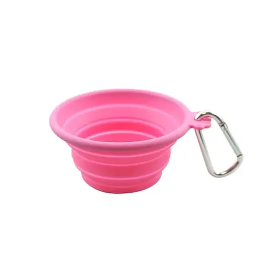 FFD PET Silicone Travel Bowl for Dogs & Cats Pink {1}
