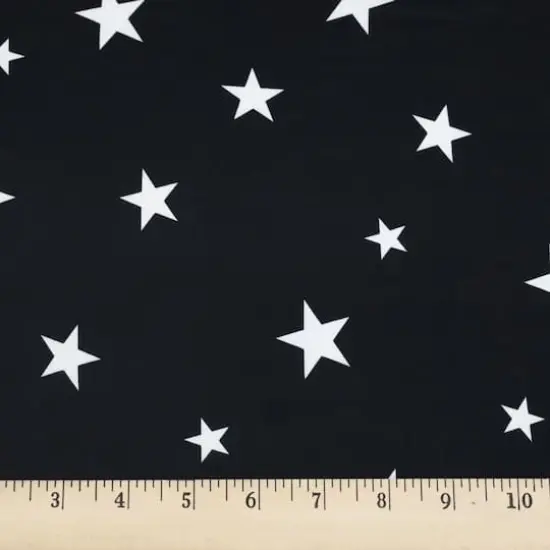 Fabric Merchants Stars on Black Double Brushed Stretch Fabric {3}