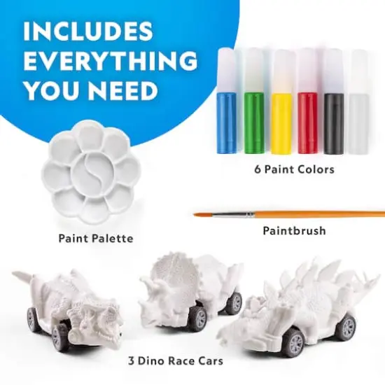 National Geographic&trade; Paint Your Own Dino Race Cars Kit {3}