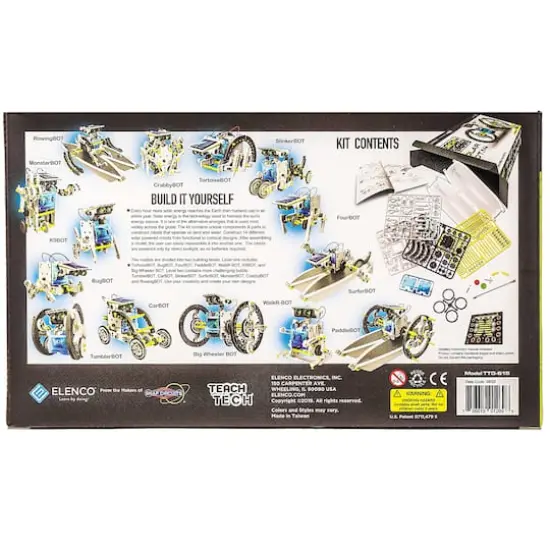 Elenco&reg; Teach Tech&trade; SolarBot.14 Transforming Solar Robot STEM Learning Kit {3}