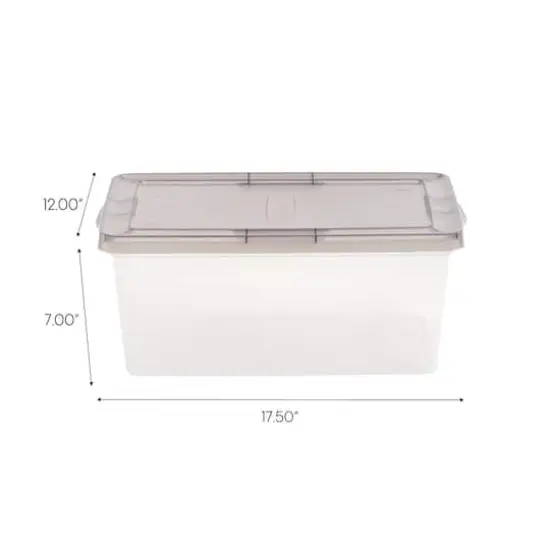 IRIS&reg; 17qt. Clear Snap Top Storage Box with Gray Lid {5}