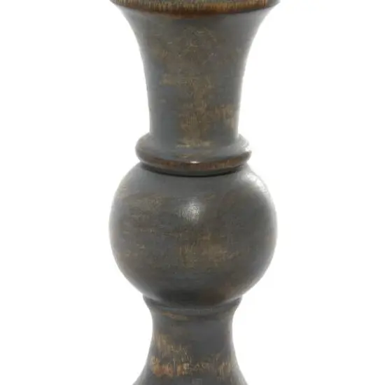 Brown Mango Wood Country Cottage Candle Holder Set {7}