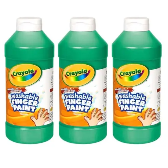 Crayola&reg; 3 Piece Washable Finger Paint, 16oz. Green {1}