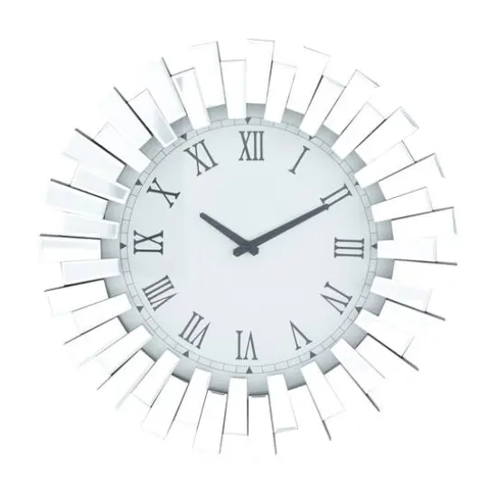 Silver MDF Glam Wall Clock, 20" x 3" x 20" {1}