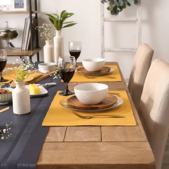 DII&reg; Ribbed Cotton Placemats, 6ct. Honey Gold {4}