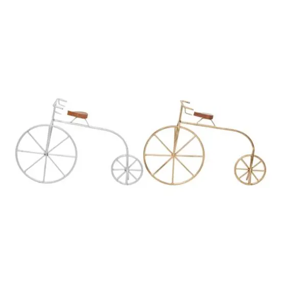 Gold and Silver Metal Contemporary Bicycle Set {3}