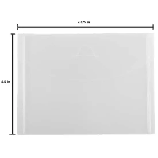 JAM Paper 5.5" x 7.375" Clear Plastic Tuck Flap Closure Envelopes, 12ct. {4}
